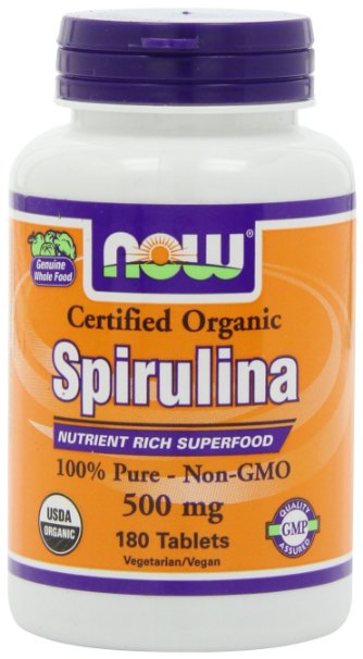 NOW Foods Organic Spirulina 500mg  Tablets 180 Tablets