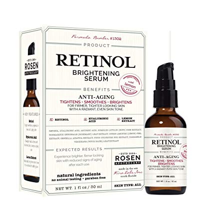 Rosen Apothecary Retinol: Brightening Serum with Hyaluronic 1oz / 30ml