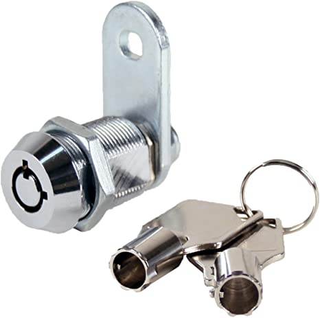 FJM Security MEI-2400AM-KD Chrome Tubular Cam Lock, 7/8-Inch Cylinder Length, Keyed Different