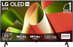 LG OLED55B4ELA TV 139 cm (55 Zoll) OLED Fernseher (α8 4K AI-Prozessor, webOS 24, Dolby Vision, bis zu 120Hz) [Modelljahr 2024]