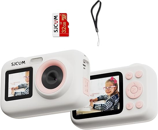 SJCAM Upgrade Kids Camera Dual Screen, Christmas Birthday Gifts for Girls Boys Age 3-10, 1080P 44MP HD Digital Video Cameras for Toddler, Portable Toy for 3 4 5 6 7 8 9 10 Year Old Children