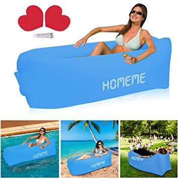 Inflatable Lounger Couch, Portable Waterproof Durable Nylon Outdoor Air Sofa for Camping, Park, Beach, Backyard