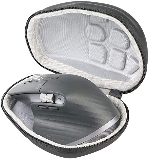 co2crea Hard Travel Case for Logitech MX Master 3 / Master 2S Advanced Wireless Mouse (Black Case   Inside White)