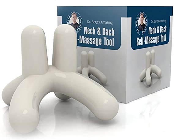 Dr. Berg’s Self-Massage Tool, Best for Back Pain Relief, Handheld Neck and Lower Back Massager, Body Stress Reliever, Supports Healthy Sleep Cycles, Complete Package with Digital Video Tutorial