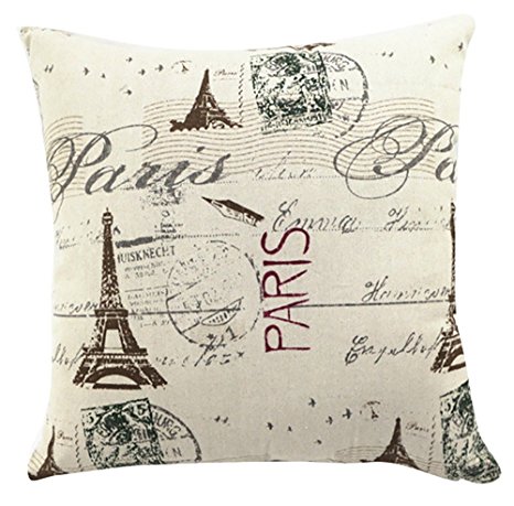 Multi-sized Eiffel Tower Printing Cushion Cover LivebyCare Linen Cotton Cover Throw Pillow Case Sham Pattern Zipper Pillowslip Pillowcase For Hotel Decorative Decor Chair Sofa Couch