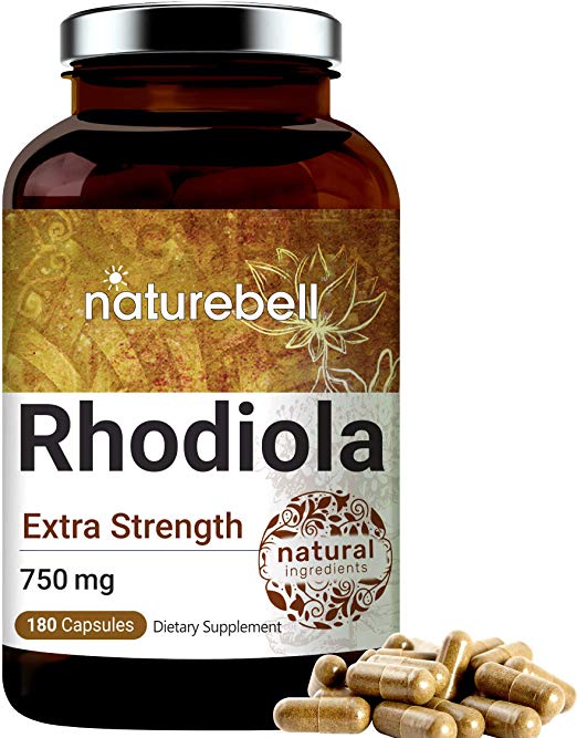 Maximum Strength Rhodiola Rosea Supplement, 750mg Per Serving, 180 Capsules, Strongly Support Stress Relief and Athletic Performance, Non-GMO and Made in USA