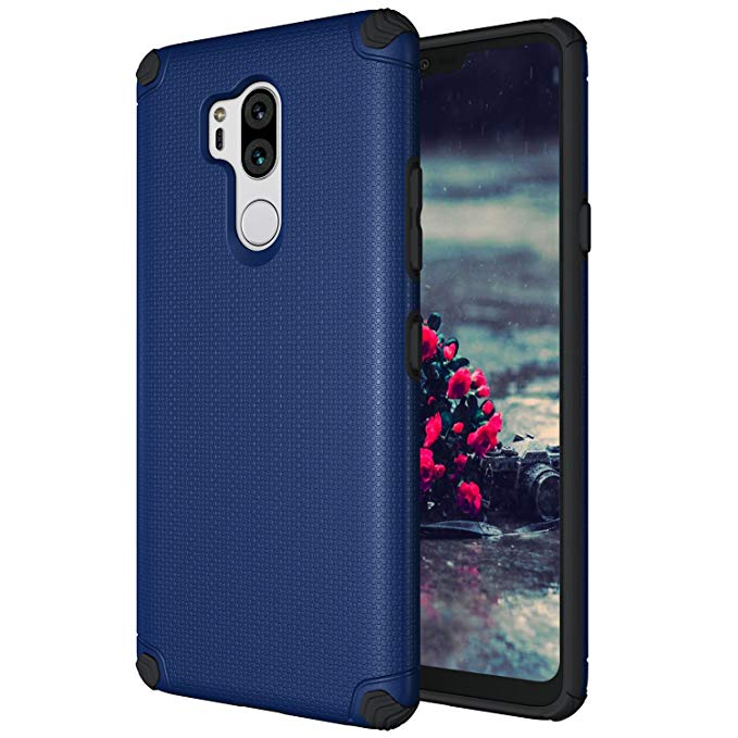 LG G7 ThinQ Case, LG G7 Case,OEAGO Anti Skid Non-Slip Neo Hybrid Plastic Silicone Rubber Defend Rugged Case Cover for LG G7 ThinQ/LG G7 - Blue
