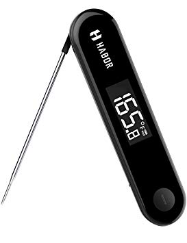 Cooking Thermometer, Habor Rechargeable IPX7 Waterproof Candy Thermometer 3Seconds Instant Read Thermometer with Sensitive Touchable Button for Home Kitchen Food Milk Outdoor BBQ Grill Smoker