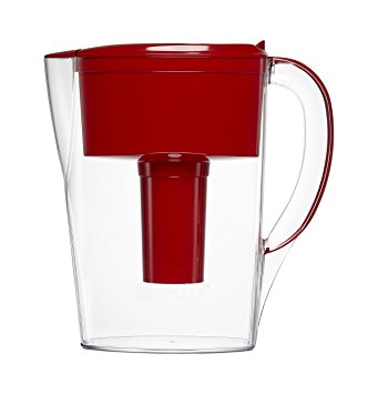 Brita 6 Cup Space Saver BPA Free Water Pitcher with 1 Filter, Red