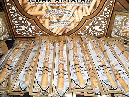 10 x Al Falah Miswak Traditional Natural Manual Toothbrush Sewak Vacummed & Packed