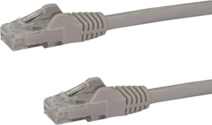 StarTech.com 50ft CAT6 Ethernet Cable - Gray CAT 6 Gigabit Ethernet Wire -650MHz 100W PoE RJ45 UTP Network/Patch Cord Snagless w/Strain Relief Fluke Tested/Wiring is UL Certified/TIA (N6PATCH50GR)