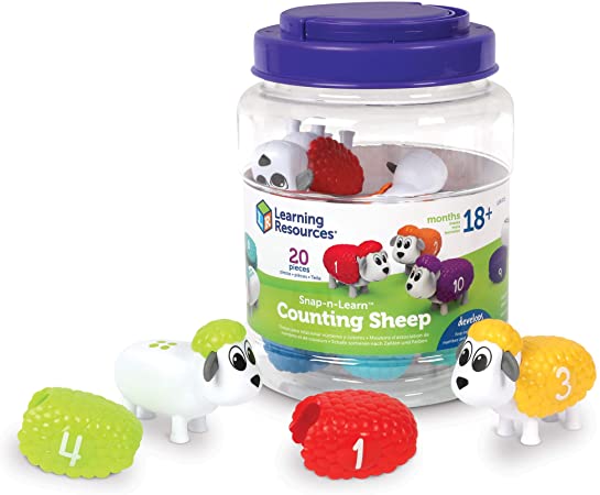 Learning Resources Snap-n-Learn Counting Sheep, Fine Motor, Counting & Sorting Toy, Easter Basket Toy, Ages 18 mos