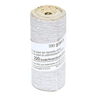 3M 27813 Stikit Tri-M-Ite (2-1/2" Width) Roll, 220 Grit (95" Length)