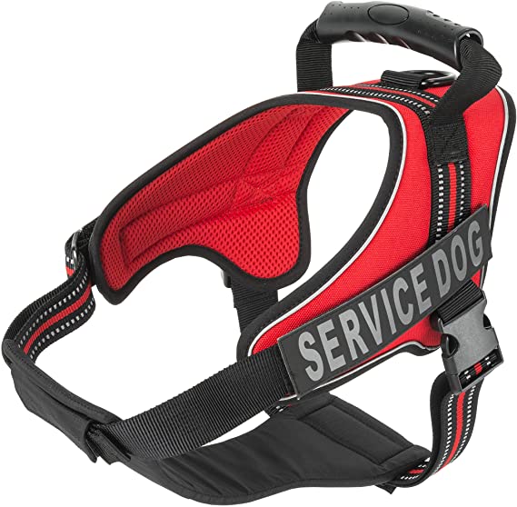 Service Dog Vest Harness - Military Grade Assistance Dog Harness with Removable Reflective Patches - Comfortable & Safe - Handle for Maximum Training, Walking Control (Free ADA Card Download)