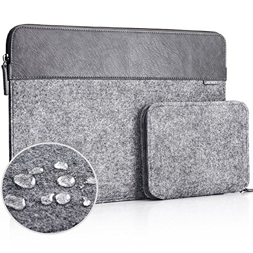 JSVER 13.3 Inch Waterproof Felt Laptop Sleeve MacBook Protective Bag with Charger Case for 2016 New MacBook Pro / 2017 MacBook Pro