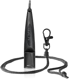 ACME Alpha Dog Whistle No. 210.5 with Free Whistle Band in Matte Black | Improved Version | Ideal for Recall | Long Range | New Handle | Frequency Standardised (Black)
