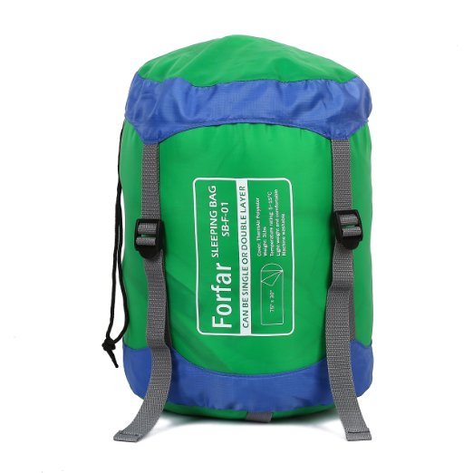 Forfar Envelope Outdoor Single Sleeping Bag Camping Travel Hiking Ultra-light Fleabag