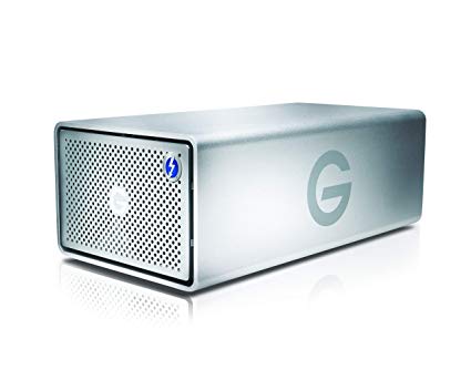G-Technology 28TB G-RAID with Thunderbolt 3, USB-C (USB 3.1 Gen 2), and HDMI, Removable Dual Drive Storage System, Silver - 0G10414