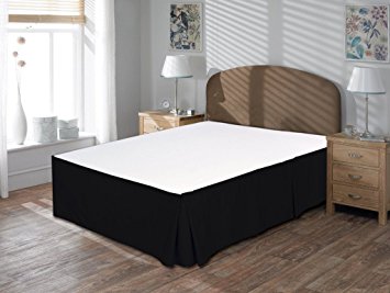 Amazon Luxurious Comfort Beddings 800TC Bedskirt 16" Drop length 100% Egyptian Cotton California King Size Black Solid