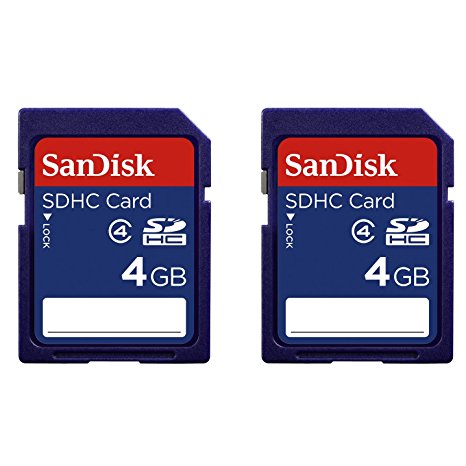 SanDisk SDSDB2L-004G-B35 4 GB Class 4 SDHC Flash Memory Card  (Pack of 2)