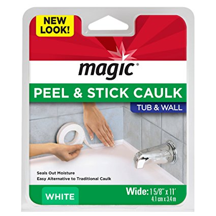 Magic Tub/Wall Peel & Stick Caulk, White 1-5/8" x 11'