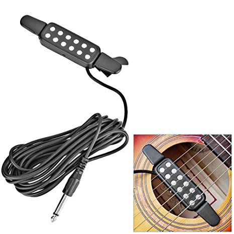 12 Hole Sound Pickup Acoustic Audio Transducer Amplifier, Electric Transducer Microphone Wire Amplifier Speaker for Acoustic Guitar Good