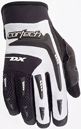 Cortech DX 2 Men's Textile Street Racing Motorcycle Gloves - Black/White / Large