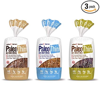 Paleo Bread (3 Pack) Low Carb, Gluten-Free, Grain-Free (From 1 Net Carb) (Variety)