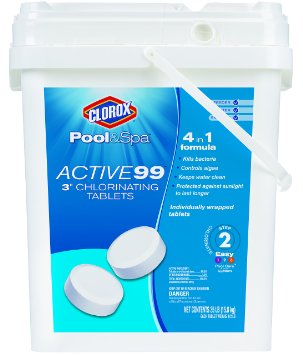 Clorox Pool&Spa 22035CLXW Active 99 3-Inch Chlorinating Tablets, 35-Pound