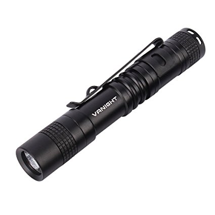 VANIGHT Mini LED Pocket Flashlight with Belt Clip Powered by 1AAA Battery