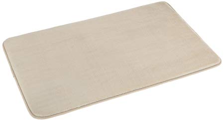 AmazonBasics Non-Slip Memory Foam Bath Mat 18'' x 28'' - Beige, 4-Pack