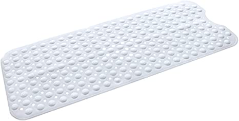 TOPSKY Bathtub Mat, Non-Slip Mildew Resistant Anti-Bacterial Extra Long Shower Mat Bath Mat(40 * 100cm) (White)