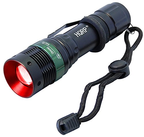 HQRP High Power Tactical 3W 625nm Red LED Flashlight with Adjustable Focus for Night Astronomy Viewings or "Star Party" / Night-Time Astronomy / Astronomy Hobby plus HQRP UV Meter