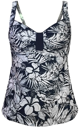 Gabrielle-Aug Women's Orchid Floral Print Tankini Top Swimsuit(FBA)