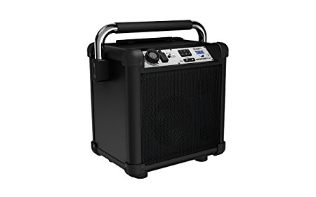 ION Audio Job Rocker Plus | Portable Heavy-Duty Jobsite Bluetooth Speaker System with AM/FM Radio   Mic Input (Black)