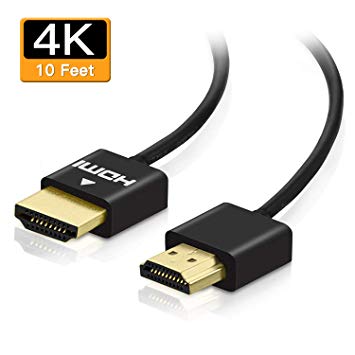 10 Feet 4K HDMI Cable Ultra Slim High Speed 18Gbps HDMI 2.0 Cable - Gold Plated Connectors - Ethernet, Audio Return by Pipishell