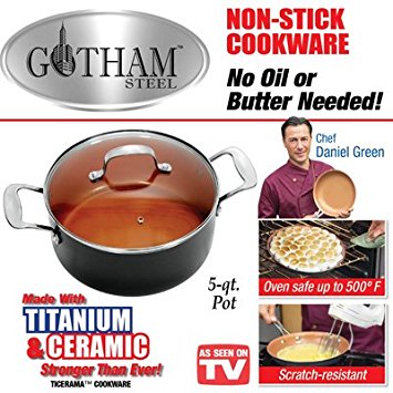 GOTHAM STEEL 5 QUART STOCKPOT SAUCEPAN WITH LID