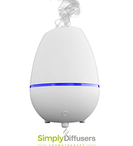 JIRO Aromatherapy Ultrasonic Cool Mist LED Travel Size Diffuser Humidifier by Simply Diffusers (White)
