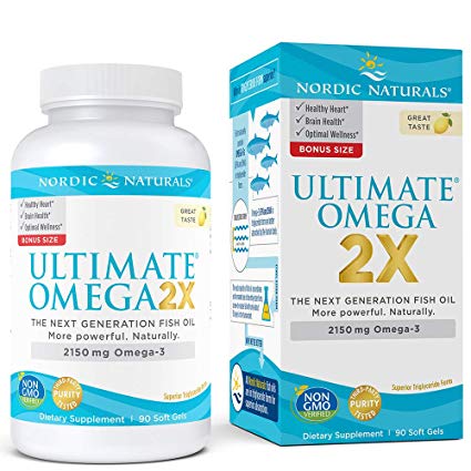 Nordic Naturals Ultimate Omega 2X - Extra Omega-3s Support Heart, Brain, and Immune Health 90 Soft Gels