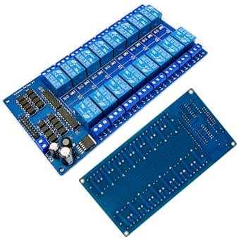 DEVMO 12V 16-Channel Relay Interface Board Module Optocoupler LED LM2576 Power Compatible with Ar-duino DIY Kit PiC ARM AVR