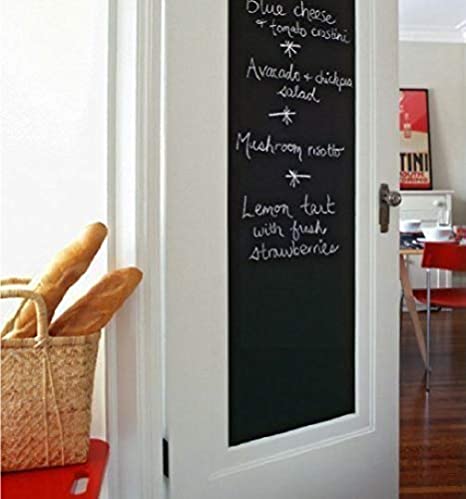 Nourish (45X200 cm) Black Board Wall Sticker Removable Decal Chalkboard with 6 Free Chalks for Home School Office College Room Kitchen