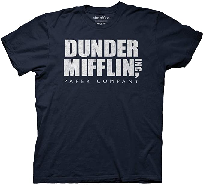 Ripple Junction The Office Adult Unisex Dunder Mifflin Vintage Heavy Weight 100% Cotton Crew T-Shirt