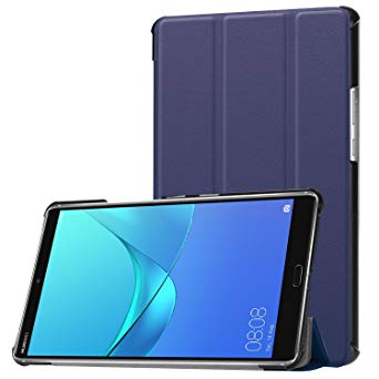 Huawei MediaPad M5 10.8 inch Case, Huawei MediaPad M5 8.4 inch Case, Gylint Smart Case Trifold Stand with Auto Sleep/Wake For Huawei MediaPad M5 8.4 / 10.8 inch Tablet (Navy Blue, M5 8.4 inch)