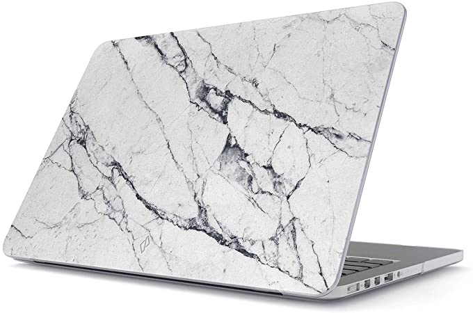 BURGA Hard Case Cover Compatible With Macbook Pro 13 Inch Case Release 2016-2018, Model: A2289 / A2251 With or Without Touch Bar Satin White Marble