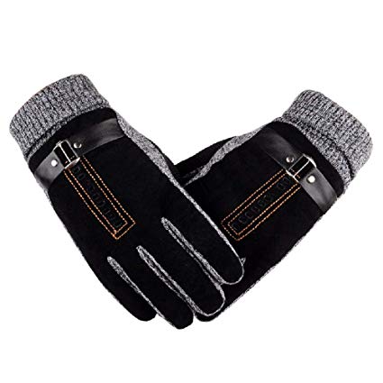UMIPUBO Men's Winter Gloves Touch Screen Thick Warm Fleece Windproof Gloves Cold Proof Thermal Mittens - Ideal for Dress Driving Cycling Motorcycle Camping etc