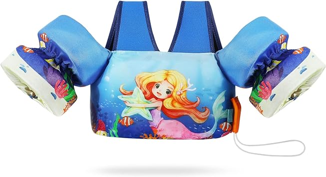 MoKo Swimming Float Vest for Kids, Swim Arm Band Cartoon Swimming Wings Pool Sleeves Shoulder Straps for Children Learn to Swim