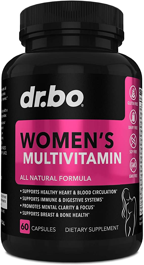 Womens Multivitamin - Natural Daily Multi Vitamins for Women - Vitamin C, D, E, Magnesium, Plus Zinc - Energy and Immune Support Supplement - Breast, Bone, Heart Health - Non GMO, Dairy, Soy