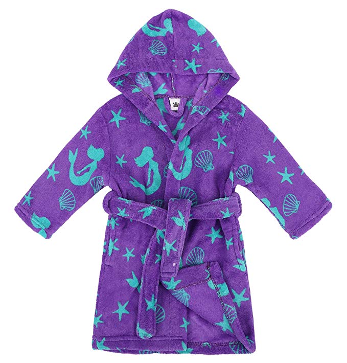 Verabella Boys Girls' Plush Soft Fleece Printed Hooded Beach Cover up Pool wrap