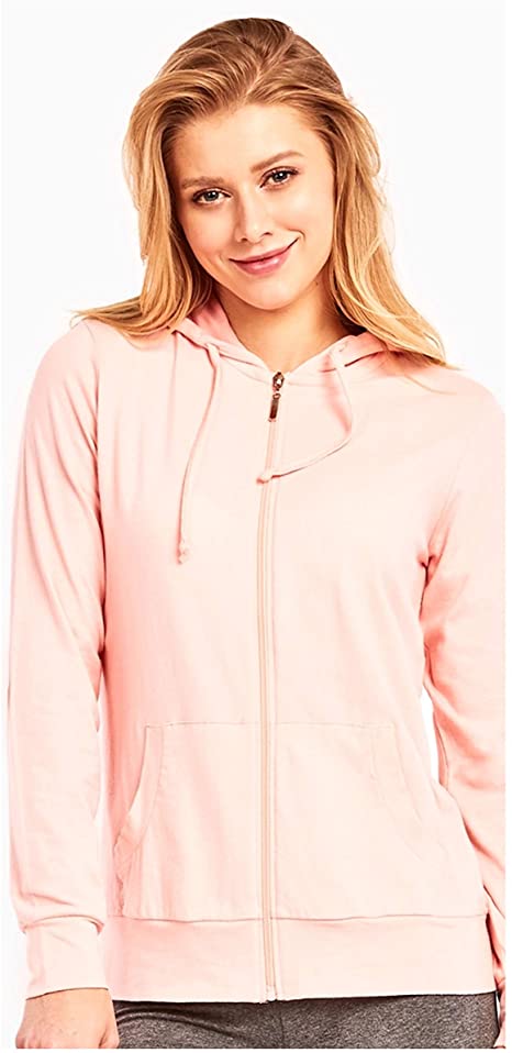 Oliver George Women's Thin Cotton Pullover Hoodie Sweater Women's Thin Cotton Zip Up Hoodie Jacket