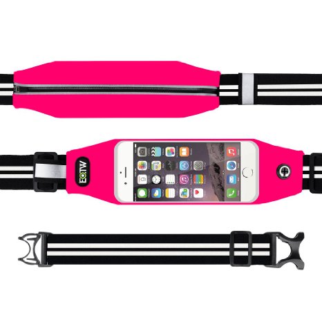 Running Belt Waist Pack,EOTW® Outdoor Sweatproof Reflective Belt Waist Bag for iPhone 6S/6/6 PLUS Transparent Touch Screen Window, Universal Sports Waist Belt with Additional Extender